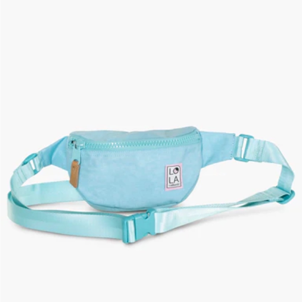 NWT Lola California Fanny Pack Bum Belt Bag in Cornflower Blue & Pink